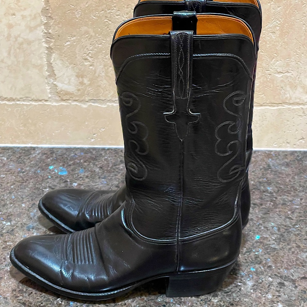 Lucchese Leather Embroidered Western Boots - image 1